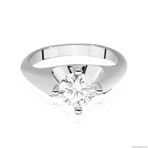 Pierścionek W0545 Diament Laboratoryjny 1,00ct białe złoto 375