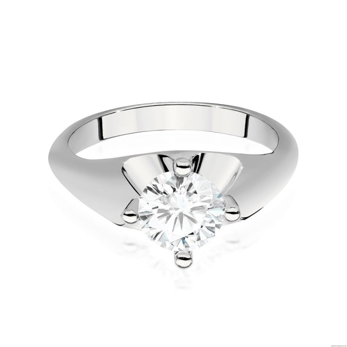 Pierścionek W0545 Diament Laboratoryjny 1,00ct białe złoto 375
