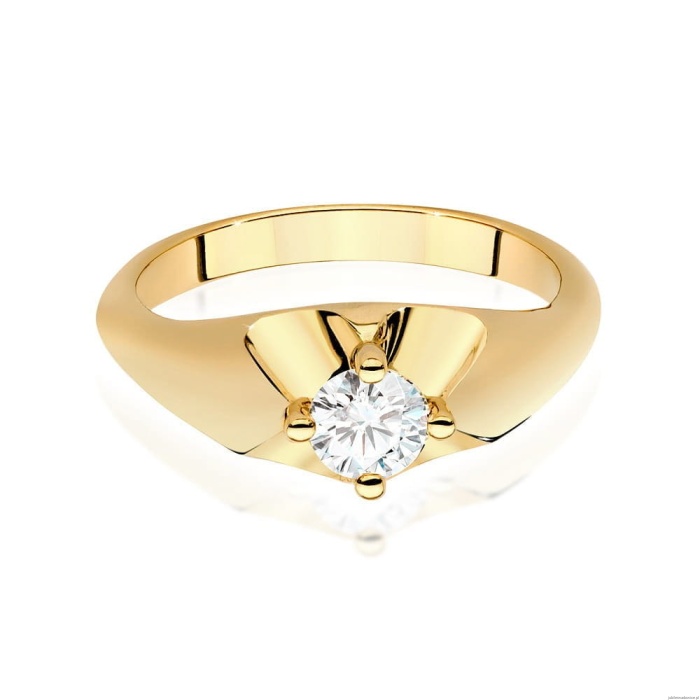 Pierścionek W0545 Diament Laboratoryjny 0,40ct żółte złoto 375