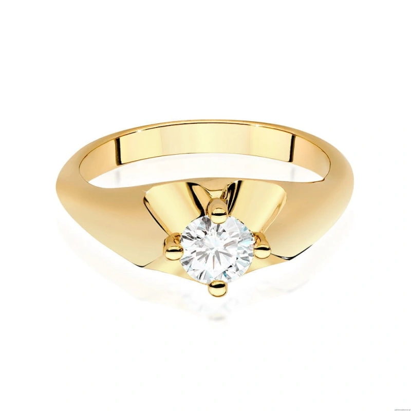 Pierścionek W0545 Diament Laboratoryjny 0,50ct żółte złoto 375