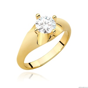 Pierścionek W0545 Diament Laboratoryjny 0,70ct żółte złoto 375
