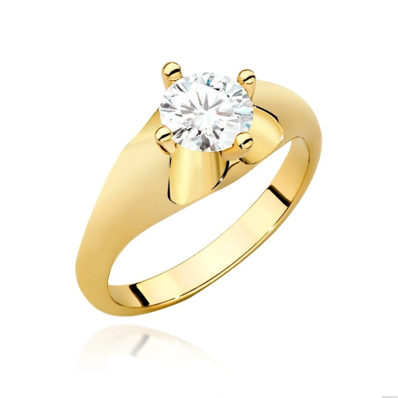 Pierścionek W0545 Diament Laboratoryjny 0,70ct żółte złoto 375