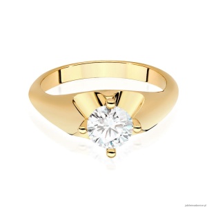 Pierścionek W0545 Diament Laboratoryjny 0,70ct żółte złoto 375