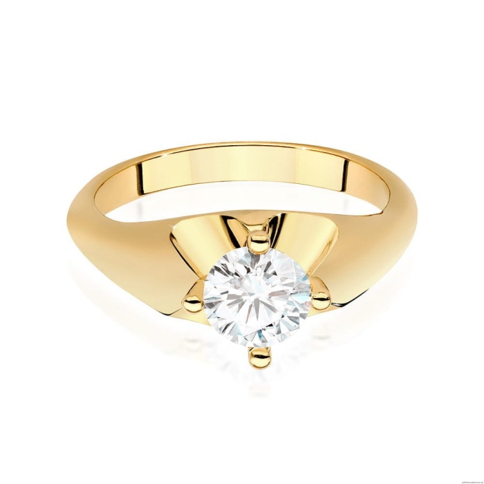 Pierścionek W0545 Diament Laboratoryjny 0,70ct żółte złoto 375