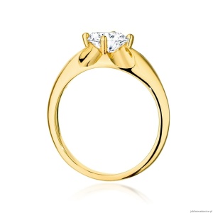Pierścionek W0545 Diament Laboratoryjny 0,70ct żółte złoto 375
