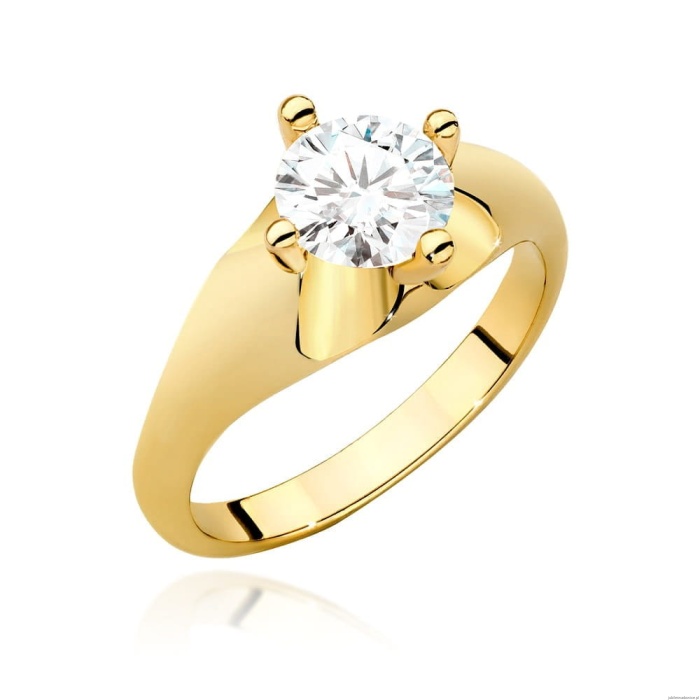 Pierścionek W0545 Diament Laboratoryjny 1,00ct żółte złoto 375