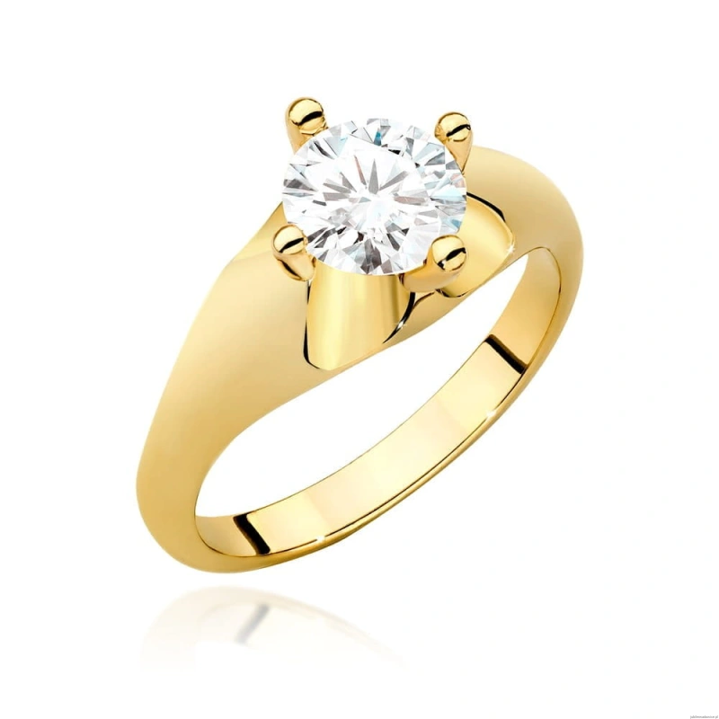 Pierścionek W0545 Diament Laboratoryjny 1,00ct żółte złoto 375