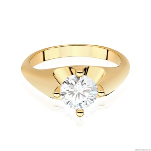 Pierścionek W0545 Diament Laboratoryjny 1,00ct żółte złoto 375