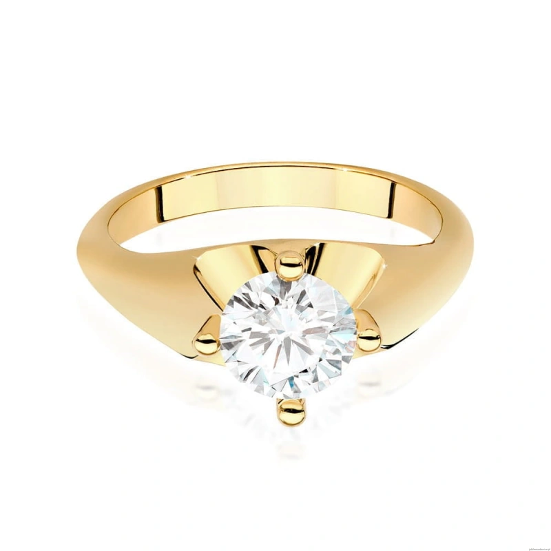Pierścionek W0545 Diament Laboratoryjny 1,00ct żółte złoto 375