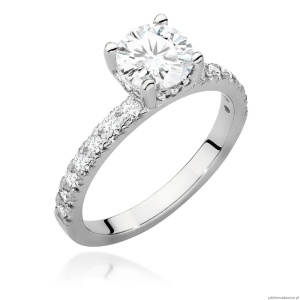 Pierścionek W0546 Diament Laboratoryjny 1,00ct białe złoto 375