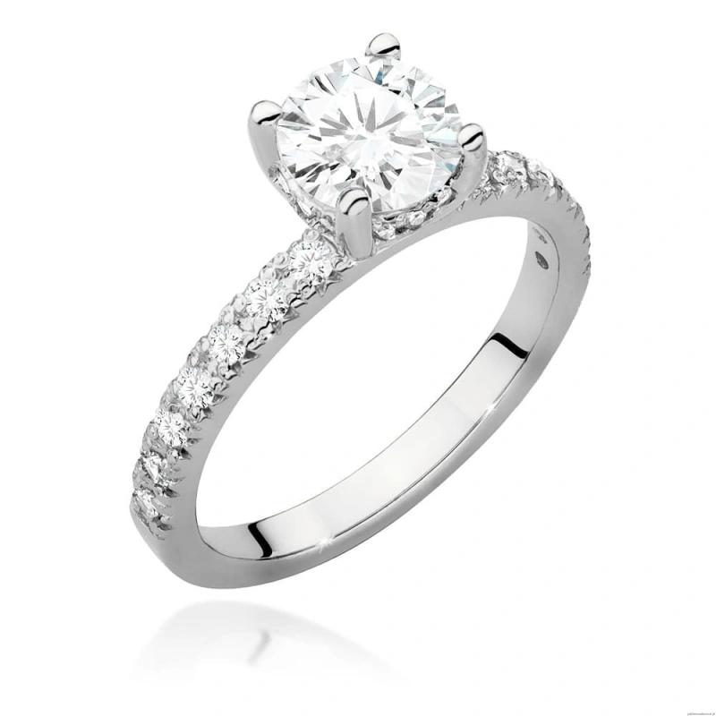 Pierścionek W0546 Diament Laboratoryjny 1,00ct białe złoto 375