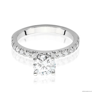 Pierścionek W0546 Diament Laboratoryjny 1,00ct białe złoto 375