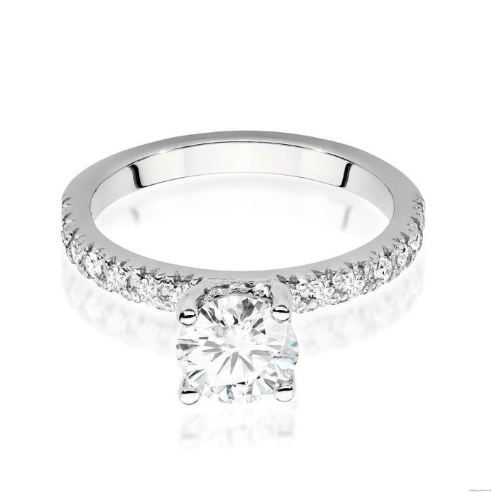 Pierścionek W0546 Diament Laboratoryjny 1,00ct białe złoto 375