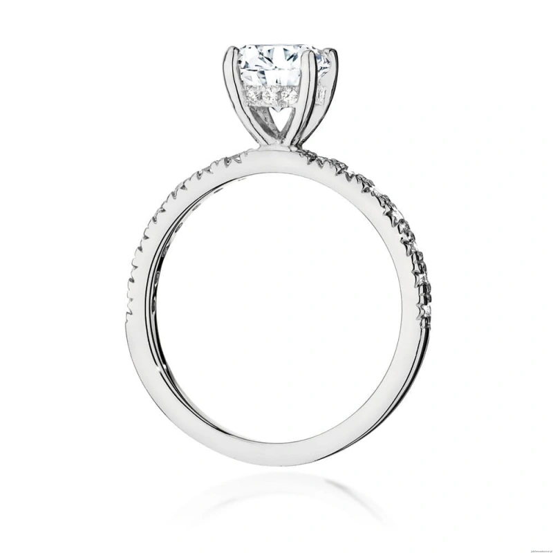 Pierścionek W0546 Diament Laboratoryjny 1,00ct białe złoto 375