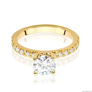 Pierścionek W0546 Diament Laboratoryjny 1,00ct żółte złoto 375
