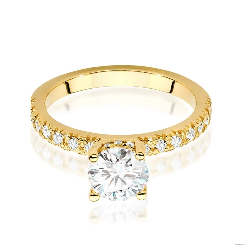 Pierścionek W0546 Diament Laboratoryjny 1,00ct żółte złoto 375