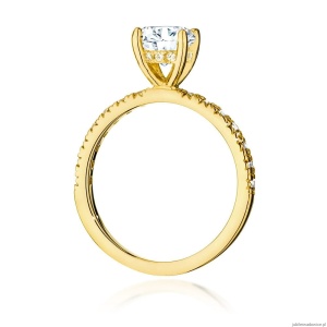 Pierścionek W0546 Diament Laboratoryjny 1,00ct żółte złoto 375