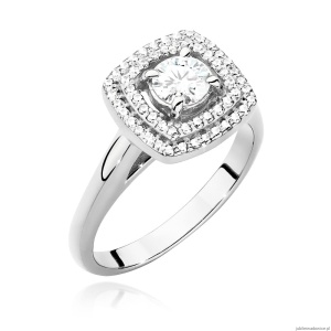 Pierścionek W0548 Diament Laboratoryjny 0,40ct białe złoto 375