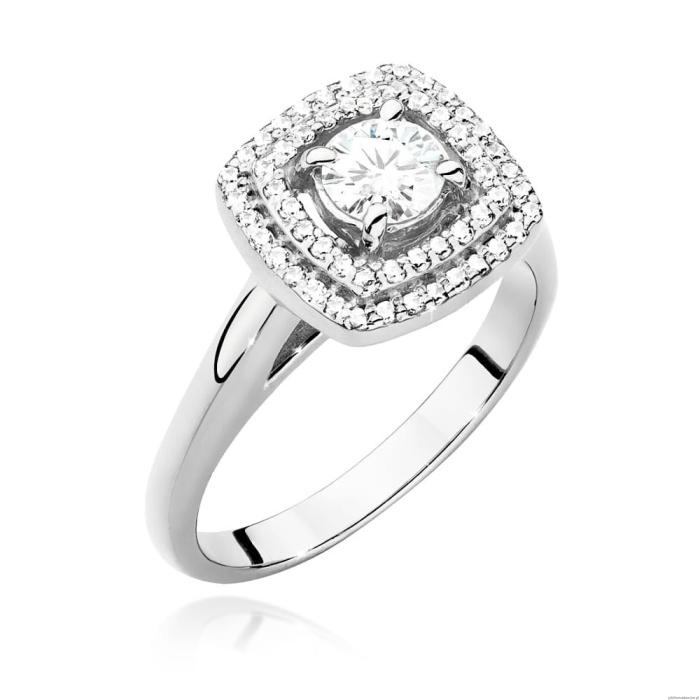 Pierścionek W0548 Diament Laboratoryjny 0,40ct białe złoto 375