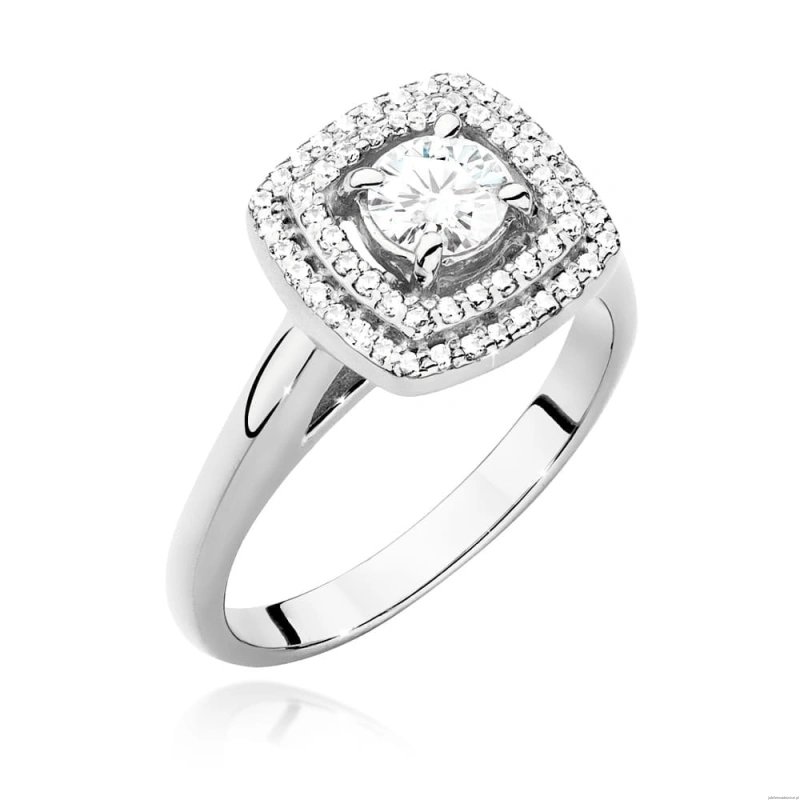Pierścionek W0548 Diament Laboratoryjny 0,40ct białe złoto 375