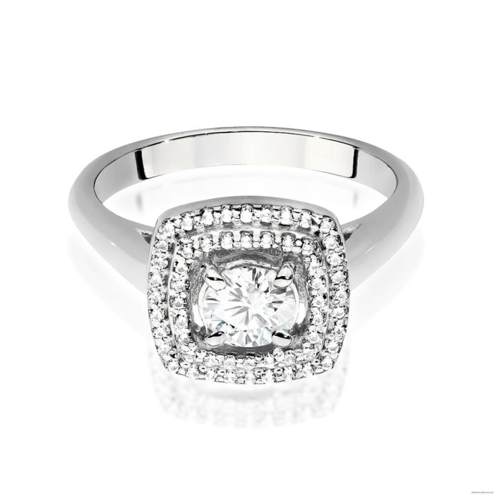 Pierścionek W0548 Diament Laboratoryjny 0,40ct białe złoto 375