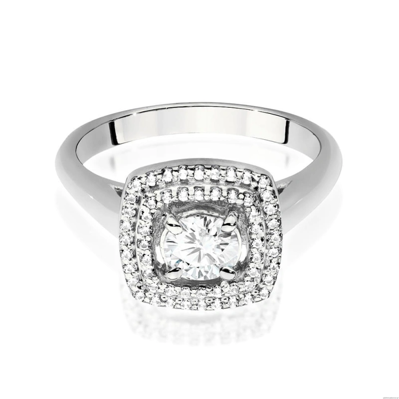 Pierścionek W0548 Diament Laboratoryjny 0,40ct białe złoto 375