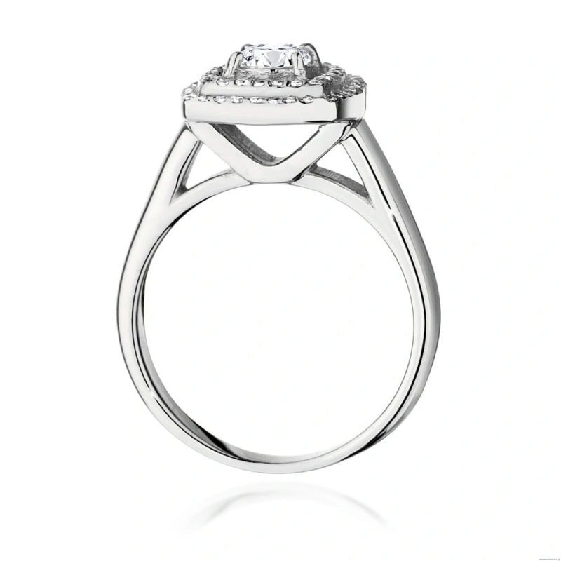 Pierścionek W0548 Diament Laboratoryjny 0,40ct białe złoto 375
