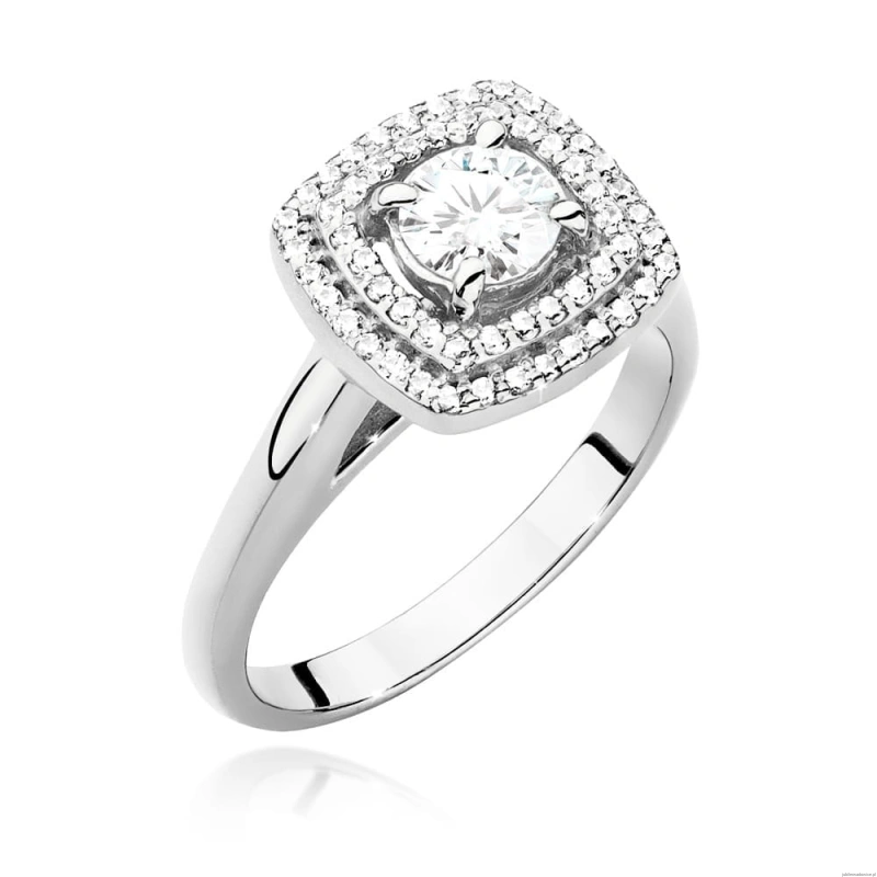 Pierścionek W0548 Diament Laboratoryjny 0,50ct białe złoto 375