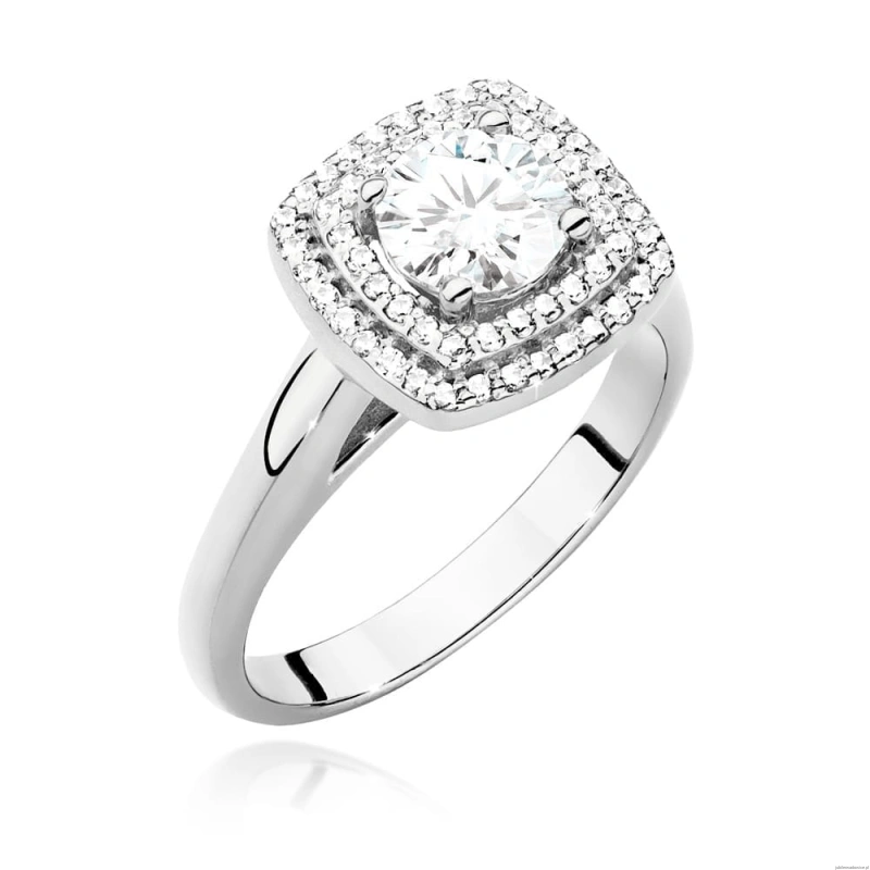 Pierścionek W0548 Diament Laboratoryjny 0,70ct białe złoto 375
