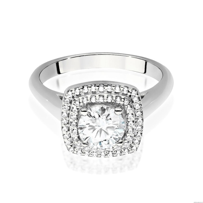 Pierścionek W0548 Diament Laboratoryjny 0,70ct białe złoto 375