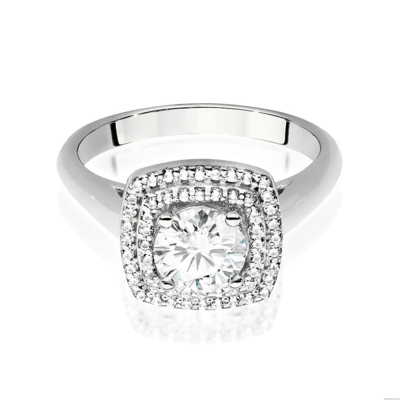 Pierścionek W0548 Diament Laboratoryjny 0,70ct białe złoto 375