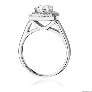 Pierścionek W0548 Diament Laboratoryjny 0,70ct białe złoto 375