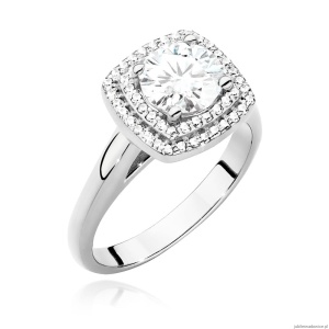 Pierścionek W0548 Diament Laboratoryjny 1,00ct białe złoto 375