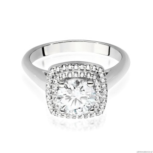 Pierścionek W0548 Diament Laboratoryjny 1,00ct białe złoto 375