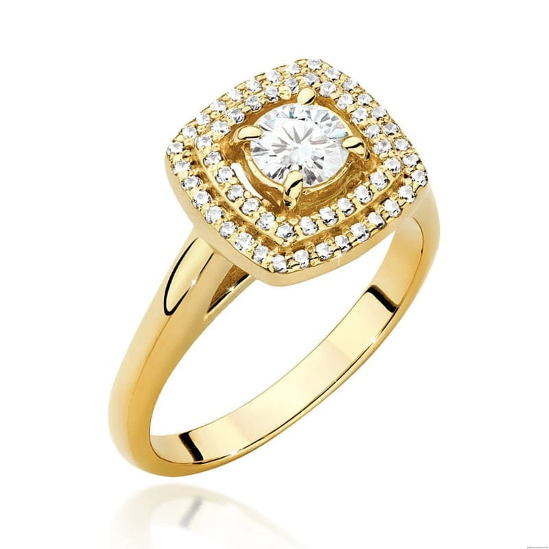 Pierścionek W0548 Diament Laboratoryjny 0,40ct żółte złoto 375