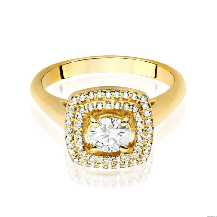 Pierścionek W0548 Diament Laboratoryjny 0,40ct żółte złoto 375