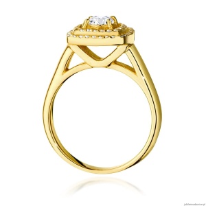 Pierścionek W0548 Diament Laboratoryjny 0,40ct żółte złoto 375