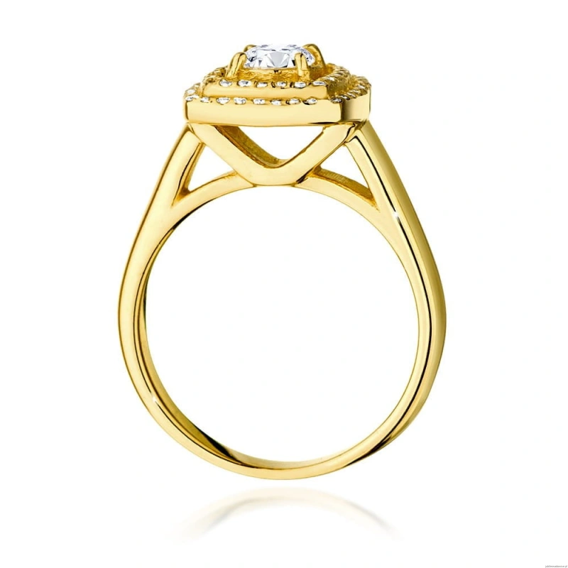 Pierścionek W0548 Diament Laboratoryjny 0,40ct żółte złoto 375