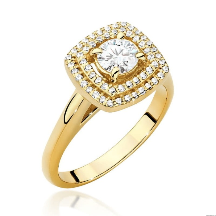 Pierścionek W0548 Diament Laboratoryjny 0,50ct żółte złoto 375