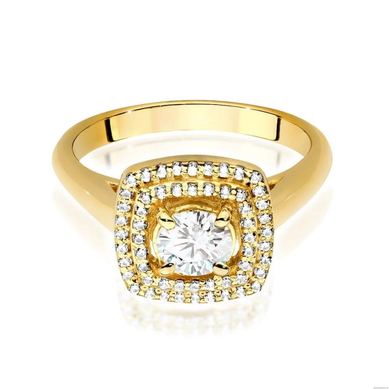 Pierścionek W0548 Diament Laboratoryjny 0,50ct żółte złoto 375