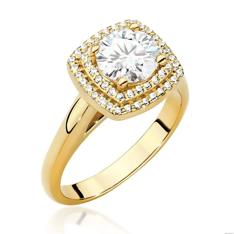 Pierścionek W0548 Diament Laboratoryjny 1,00ct żółte złoto 375