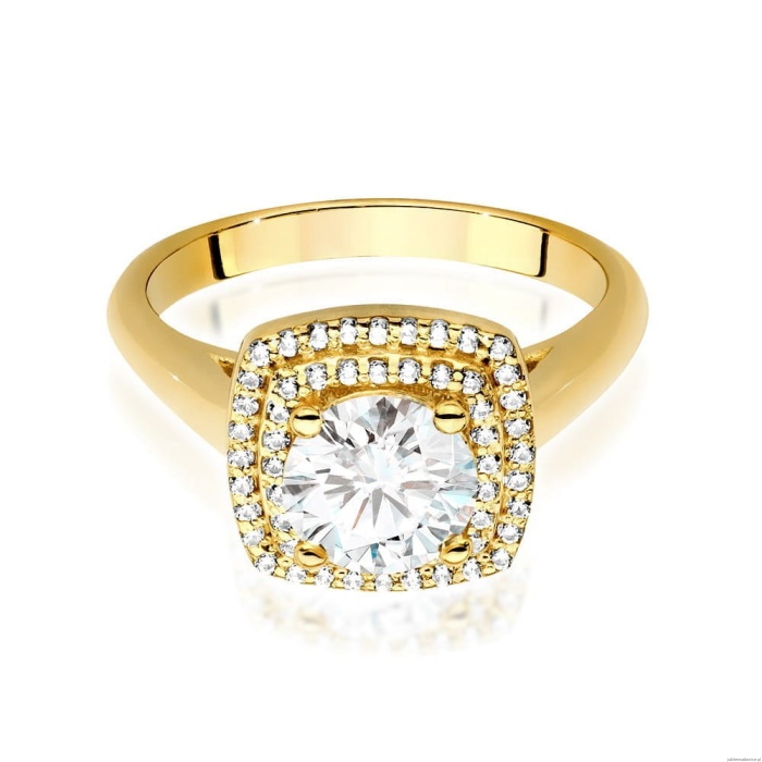 Pierścionek W0548 Diament Laboratoryjny 1,00ct żółte złoto 375