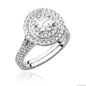 Pierścionek W0549 Diament Laboratoryjny 0,40ct białe złoto 375