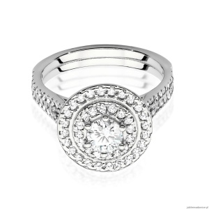 Pierścionek W0549 Diament Laboratoryjny 0,40ct białe złoto 375