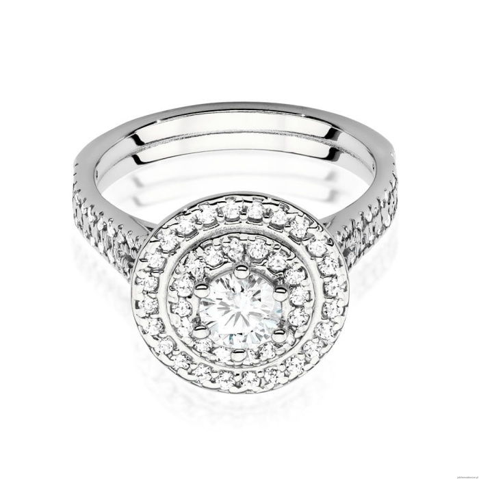 Pierścionek W0549 Diament Laboratoryjny 0,40ct białe złoto 375