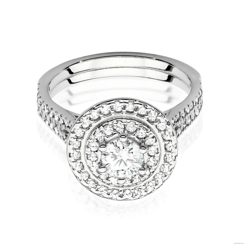 Pierścionek W0549 Diament Laboratoryjny 0,40ct białe złoto 375