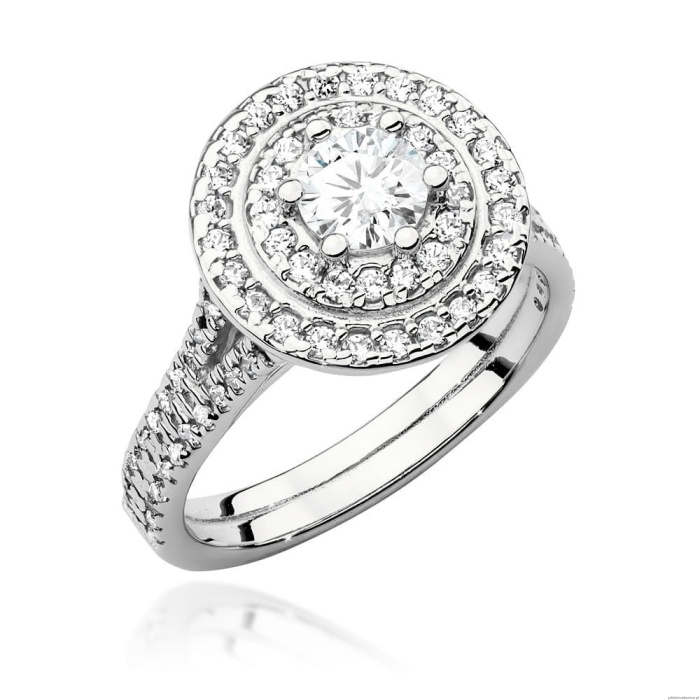 Pierścionek W0549 Diament Laboratoryjny 0,50ct białe złoto 375