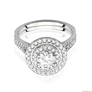 Pierścionek W0549 Diament Laboratoryjny 0,50ct białe złoto 375