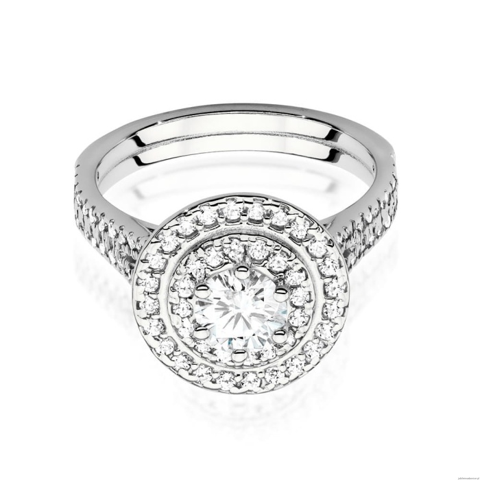 Pierścionek W0549 Diament Laboratoryjny 0,50ct białe złoto 375