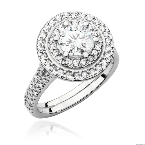 Pierścionek W0549 Diament Laboratoryjny 0,70ct białe złoto 375